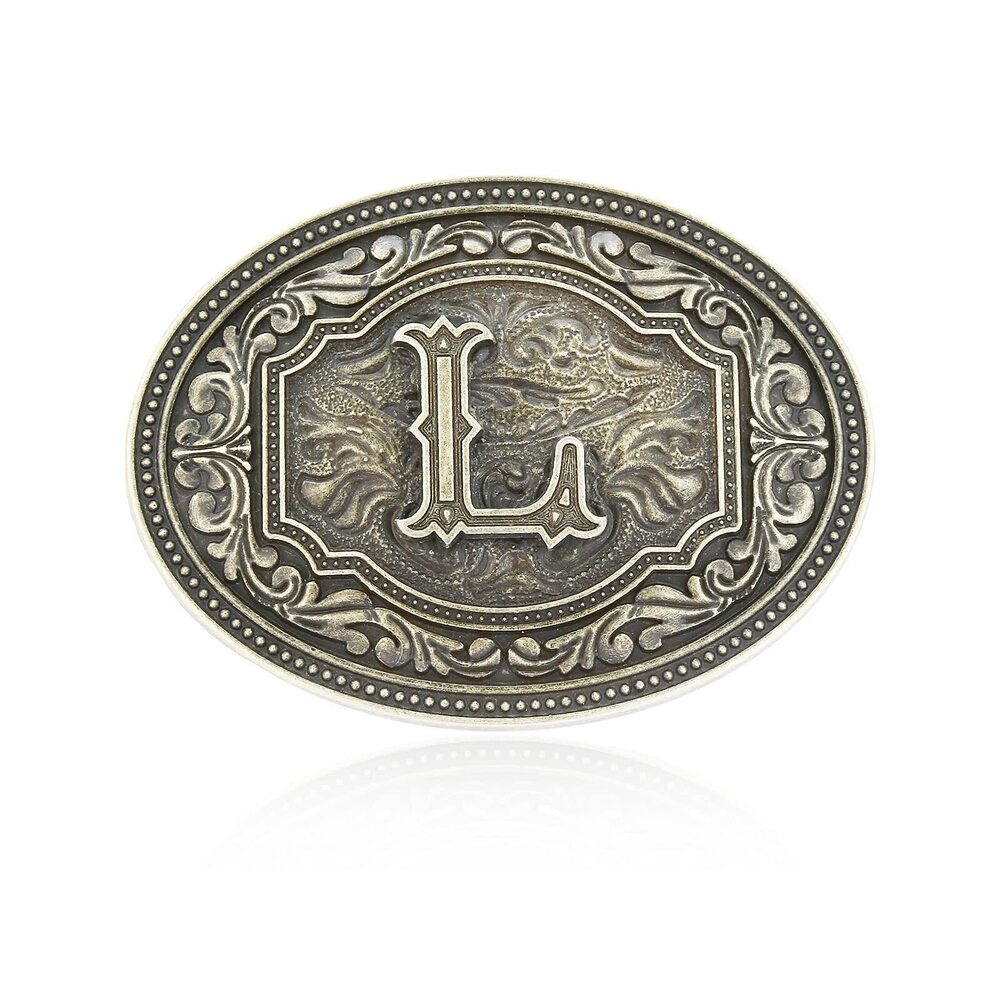 4323 Western Belt Buckle Initial Letters ABCDEFG to Z Cowboy Rodeo Large